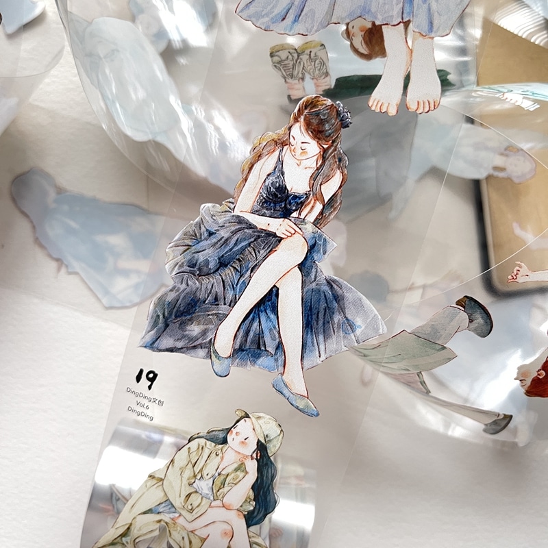 [丁丁DingDing] #19 初夏 グリーン系 マットPETテープ(剥離紙付き)