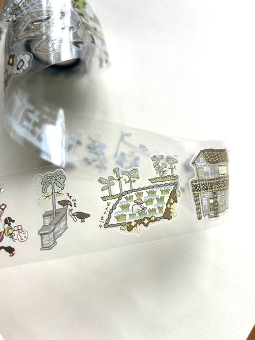 [何包蛋misshoegg] 回鄉小路 ダイカットクリアPETテープ(剥離紙付き)