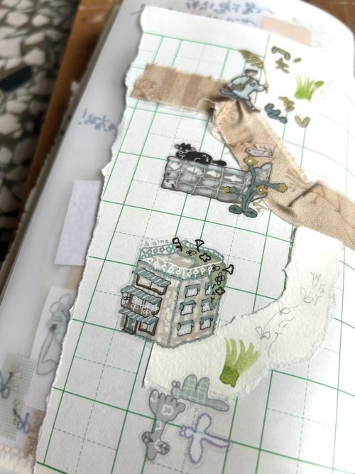 [何包蛋misshoegg] 回鄉小路 ダイカットクリアPETテープ(剥離紙付き)