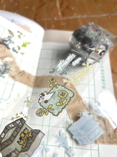 [何包蛋misshoegg] 回鄉小路 ダイカットクリアPETテープ(剥離紙付き)