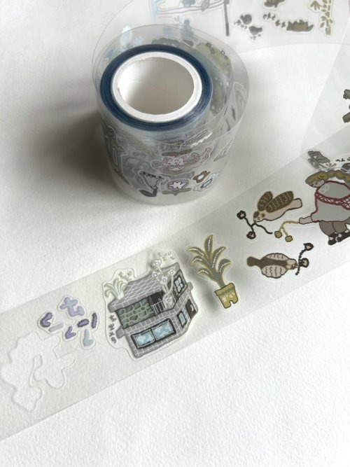 [何包蛋misshoegg] 回鄉小路 ダイカットクリアPETテープ(剥離紙付き)