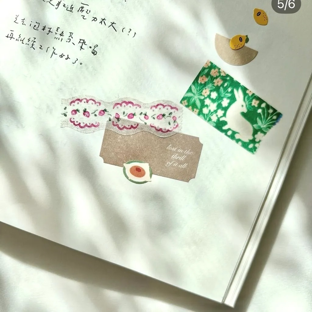 [Pion] Deco tape 花灰 Gray/草莓 Strawberry/流蘇 Tassel 和紙テープ(剥離紙なし) 全3種類