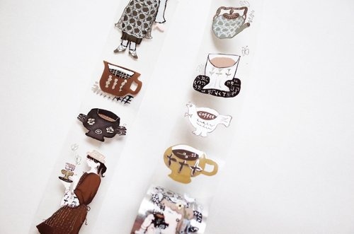 [何包蛋misshoegg] 喝好多杯?稀?汲 箔押しクリアPETテープ(剥離紙付き)