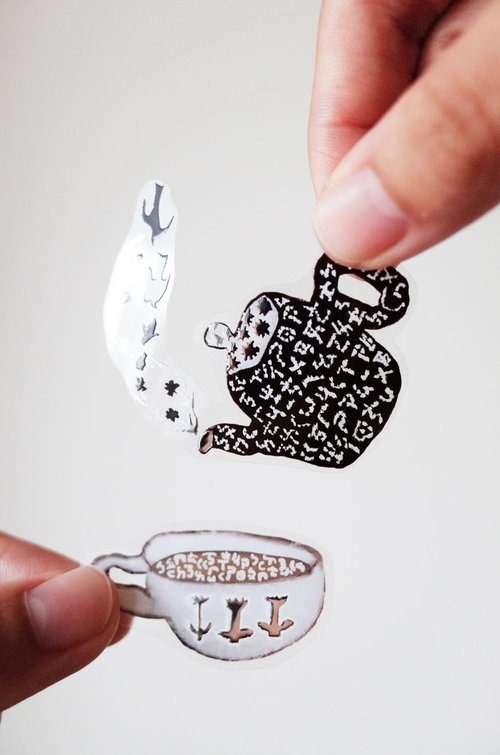 [何包蛋misshoegg] 喝好多杯?稀?汲 箔押しクリアPETテープ(剥離紙付き)