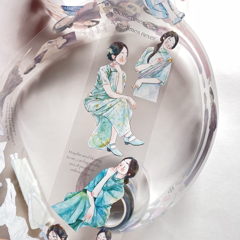 [丁丁DingDing] A19 流金歲月 民國風 マットPETテープ(剥離紙付き)