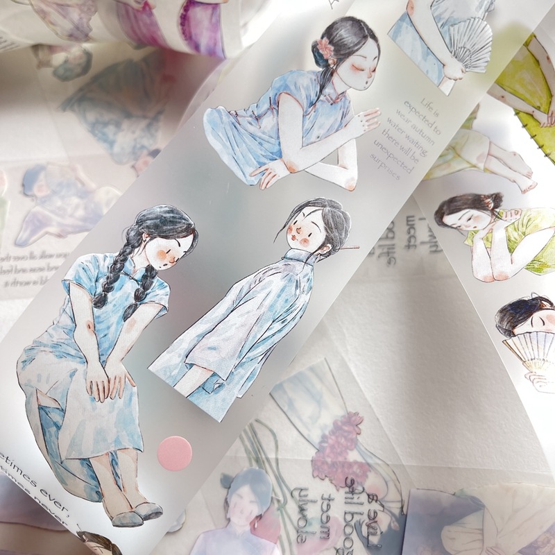 [丁丁DingDing] A19 流金歲月 民國風 マットPETテープ(剥離紙付き)