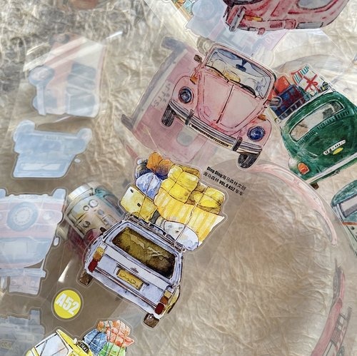 丁丁DingDing] A52 車車 ダイカットマットPETテープ(剥離紙付き