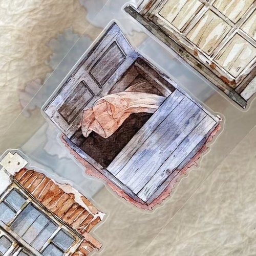 丁丁DingDing] A53 扉間物語 ダイカットマットPETテープ(剥離紙付き