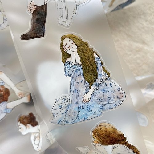 丁丁DingDing] #40 散 ダイカットクリアPETテープ(剥離紙付き