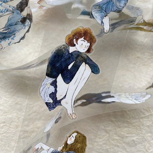 丁丁DingDing] #40 散 ダイカットクリアPETテープ(剥離紙付き