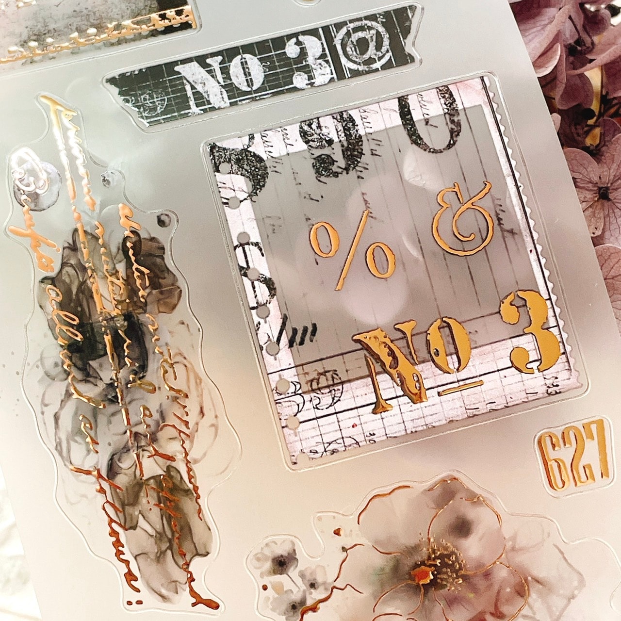 Journal pages]Dear bloom 箔押し/水晶 ダイカットマットPETテープ