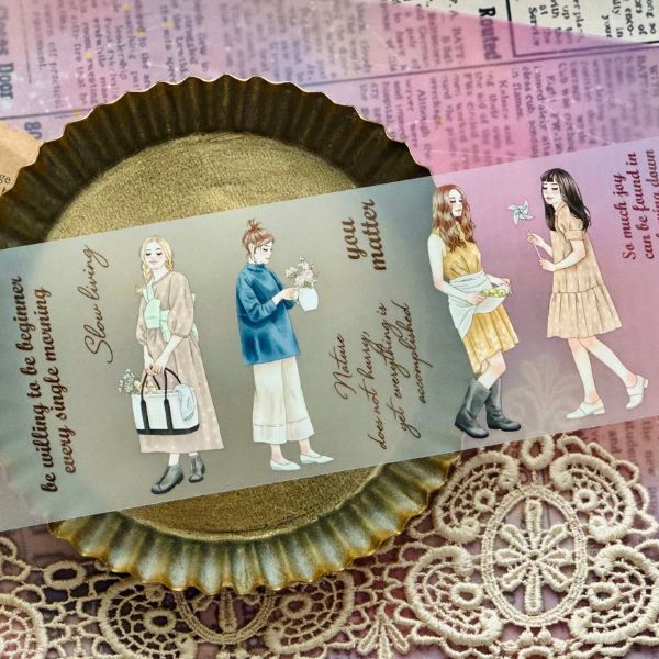 [Windry R]Windry R.  x Journal pages ~ A Step Back マットPETテープ(剥離紙付き) 台湾マスキングテープ 海外マスキングテープ  海外 マスキングテープ