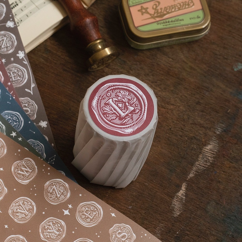 [樂意Loidesign] A~Z封蠟貼 ダイカット紙テープ(剥離紙付き)