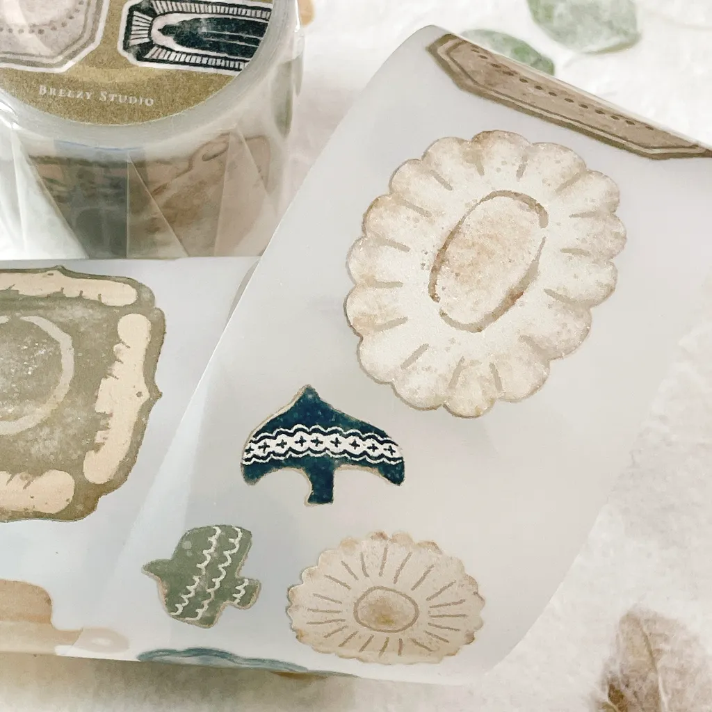 [微瘋畫室Breezy Studio]  お食器屋さん-盤子(プレート) マットPETテープ(剥離紙付き)