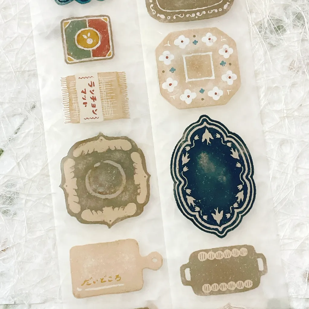 [微瘋畫室Breezy Studio]  お食器屋さん-盤子(プレート) マットPETテープ(剥離紙付き)