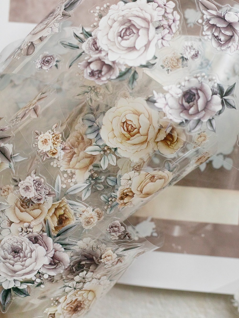 [樂意Loidesign] 燼花 - 玫瑰 ダイカットクリアPETテープ(剥離紙付き)