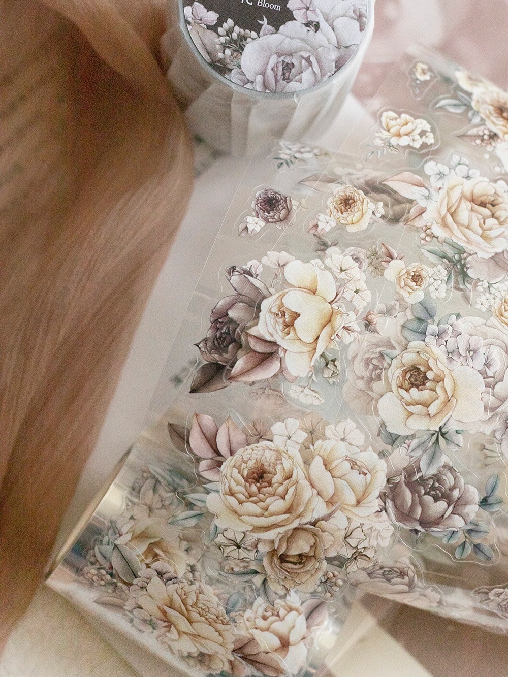 [樂意Loidesign] 燼花 - 玫瑰 ダイカットクリアPETテープ(剥離紙付き)