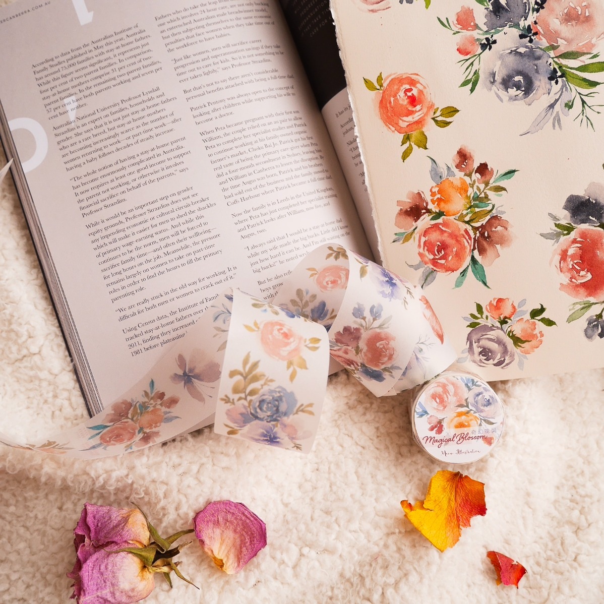 [Meow Illustration] 奇幻花開 Magical Blossom 和紙テープ(剥離紙付き)