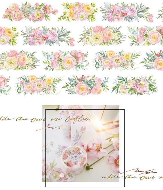 [Meow Illustration] 奧斯丁的玫瑰 Austin Rose 和紙テープ(剥離紙付き)