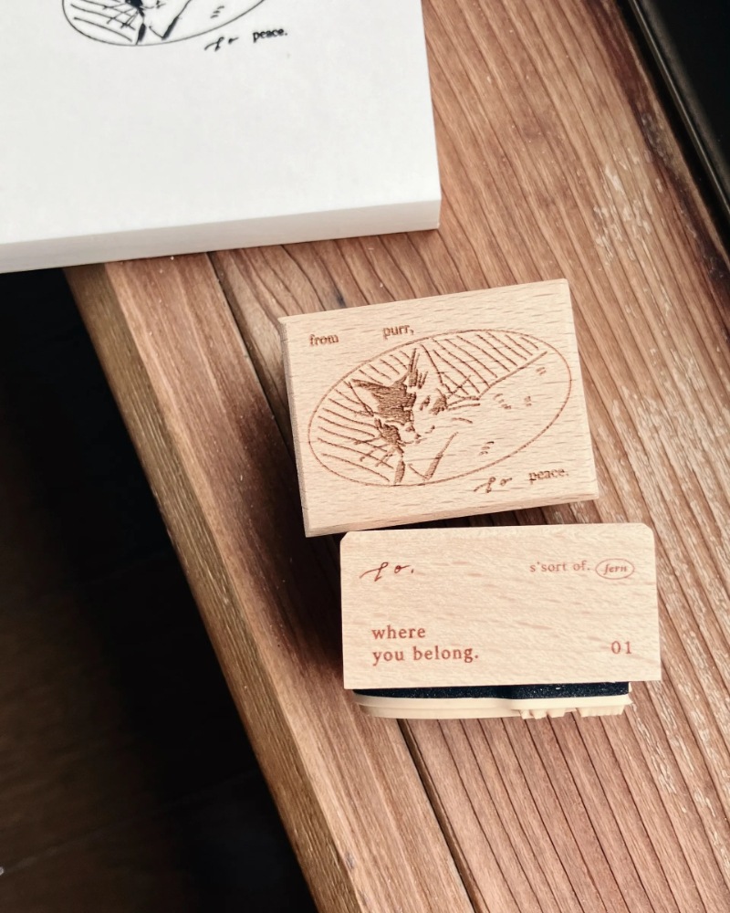 [羊君Somesortoffern] 猫 from purr to peace / 蕨 the shape of ferns スタンプ 