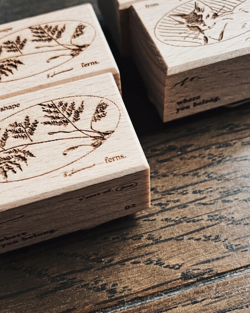 [羊君Somesortoffern] 猫 from purr to peace / 蕨 the shape of ferns スタンプ 