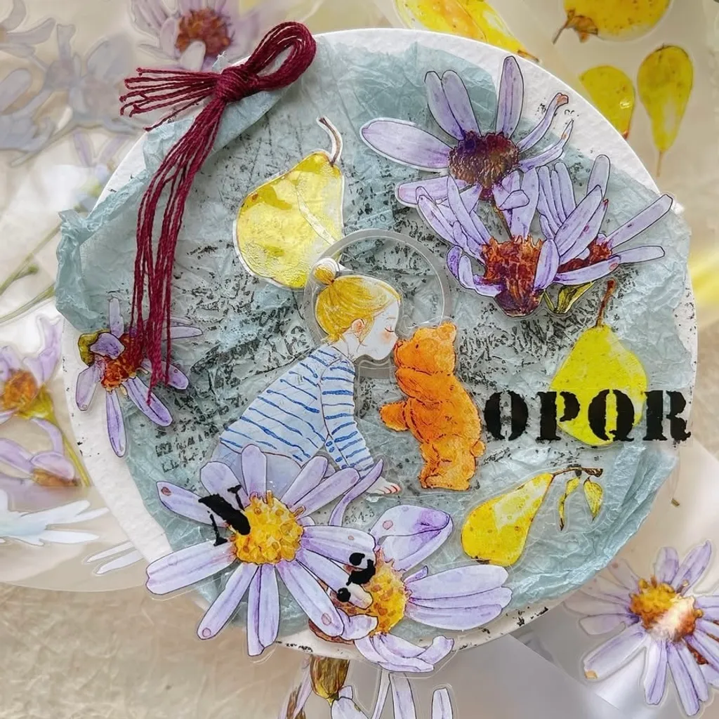 [丁丁DingDing] A41 野紫菊 ダイカットマットPETテープ(剥離紙付き)