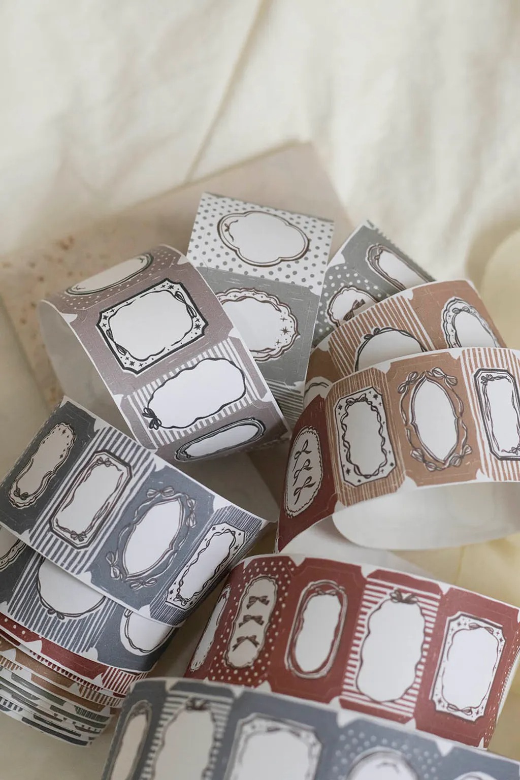 [樂意Loidesign] 法式蝴蝶結 French bow ダイカット紙テープ(剥離紙付き)