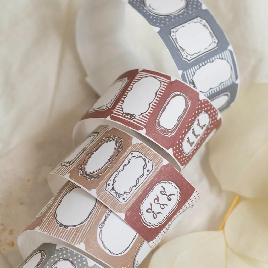 [樂意Loidesign] 法式蝴蝶結 French bow ダイカット紙テープ(剥離紙付き)