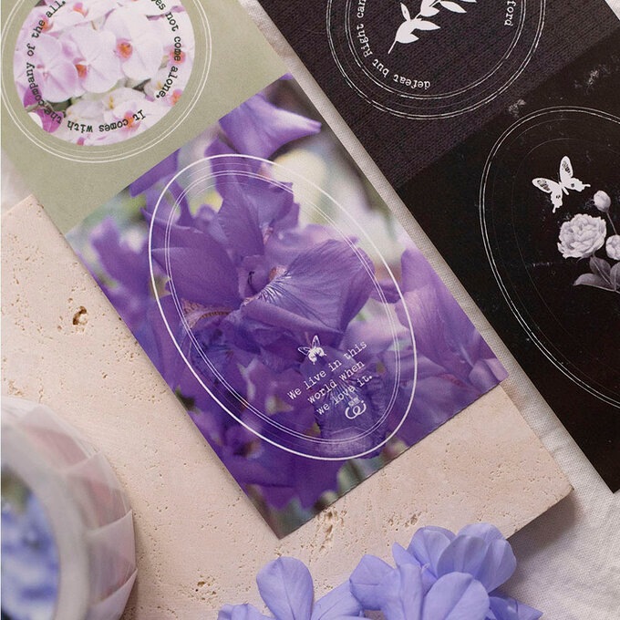樂意Loidesign] 漂花集(Stray Flower) 花柄 ダイカット紙テープ(剥離紙