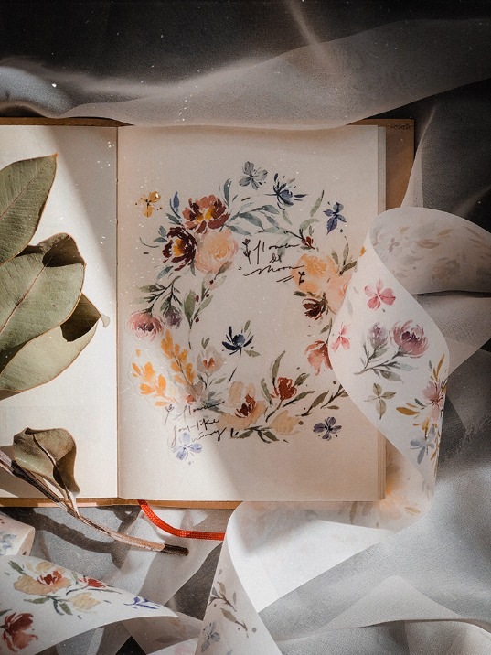 [Meow Illustration] 野桔梗 Prairie Gentian 和紙テープ(剥離紙付き)