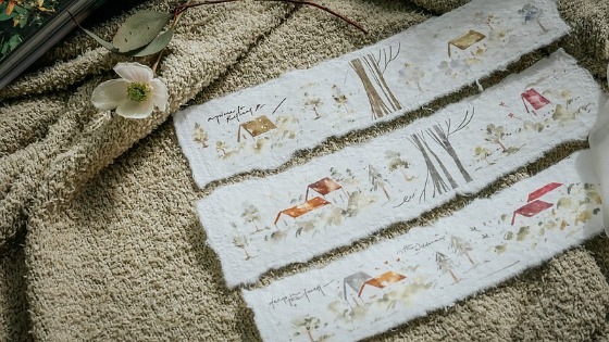 [Meow Illustration] 冷色小房子 Cool Little House 和紙テープ(剥離紙付き)