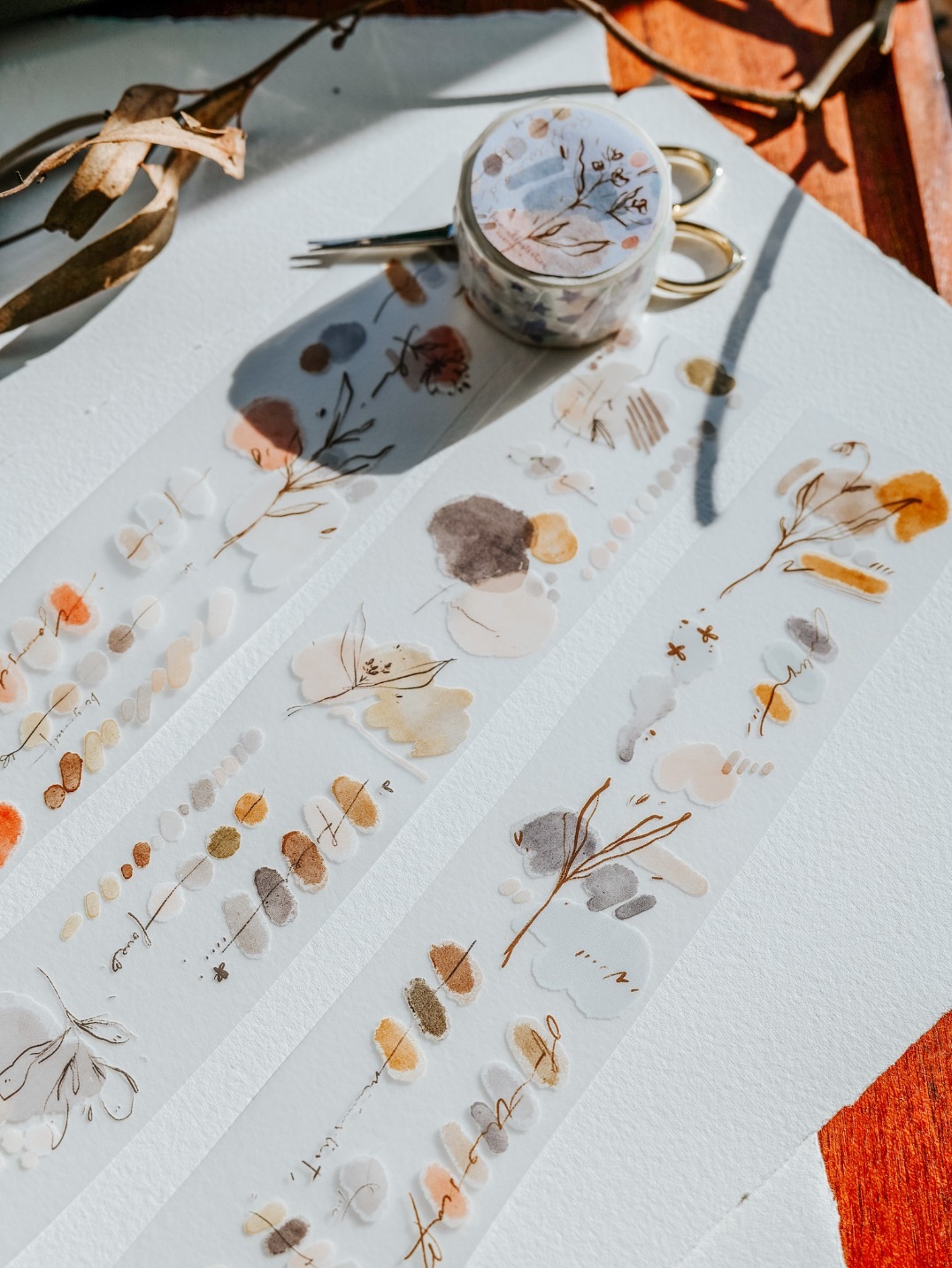 [Meow Illustration] 紅藤山梗茶色 Rosewood マットPETテープ(剥離紙付き)