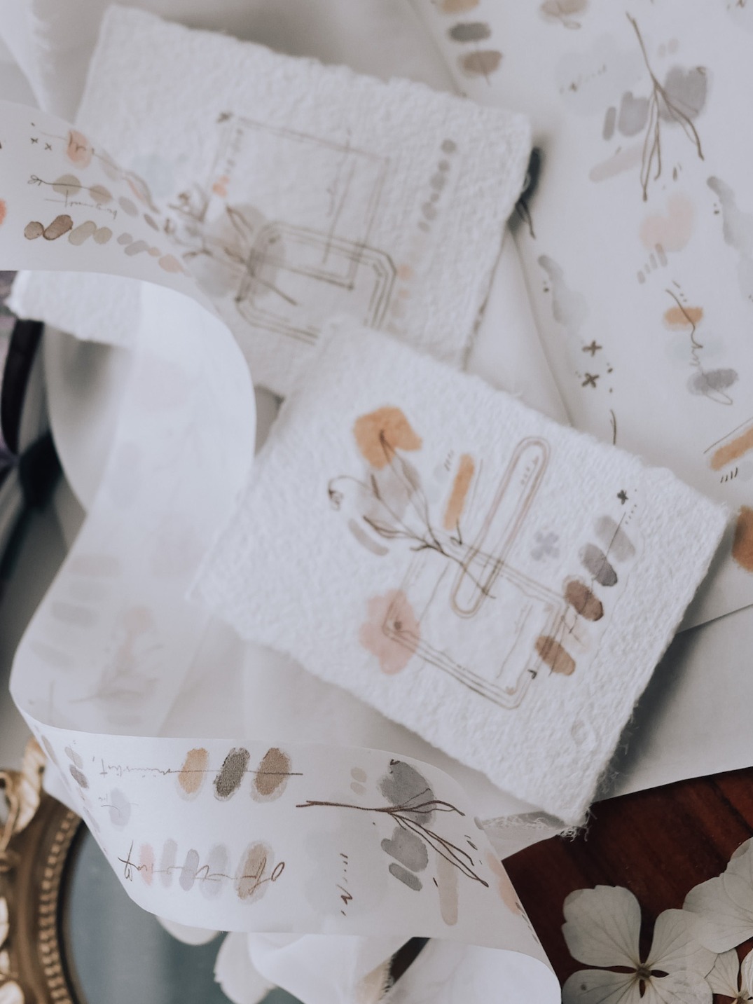 [Meow Illustration] 紅藤山梗茶色 Rosewood マットPETテープ(剥離紙付き)