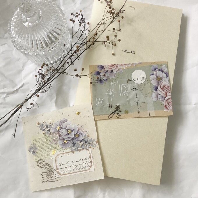 [樂意Loidesign]星織 Stars and flowers 薔薇&惑星柄 クリアPETテープ(箔押し、剥離紙付き)