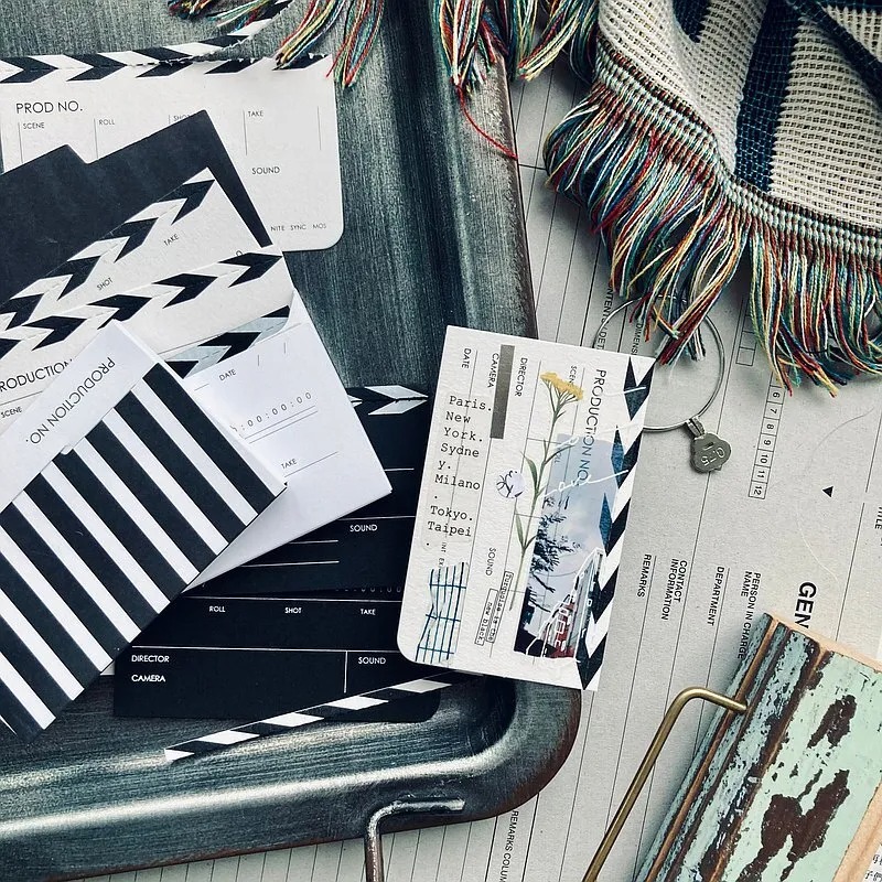 [羊君Somesortoffern] 場記板 Black and White Clapperboard コラージュカード(10種類各1枚入)