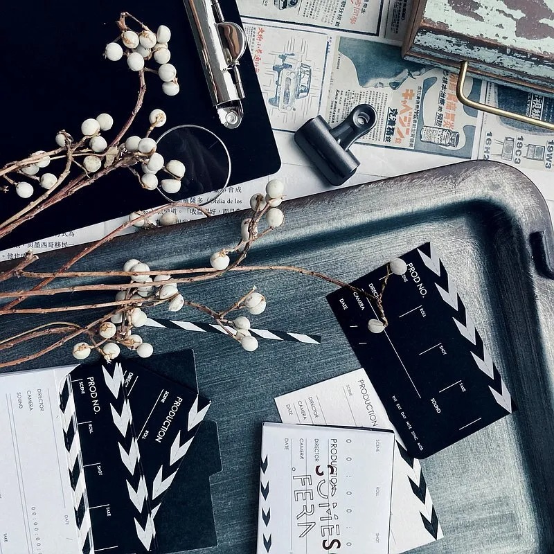 [羊君Somesortoffern] 場記板 Black and White Clapperboard コラージュカード(10種類各1枚入)