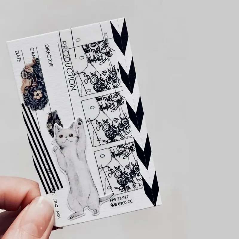 [羊君Somesortoffern] 場記板 Black and White Clapperboard コラージュカード(10種類各1枚入)