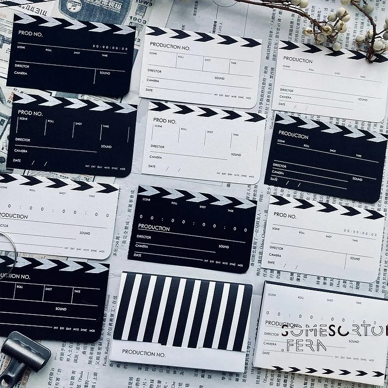 [羊君Somesortoffern] 場記板 Black and White Clapperboard コラージュカード(10種類各1枚入)