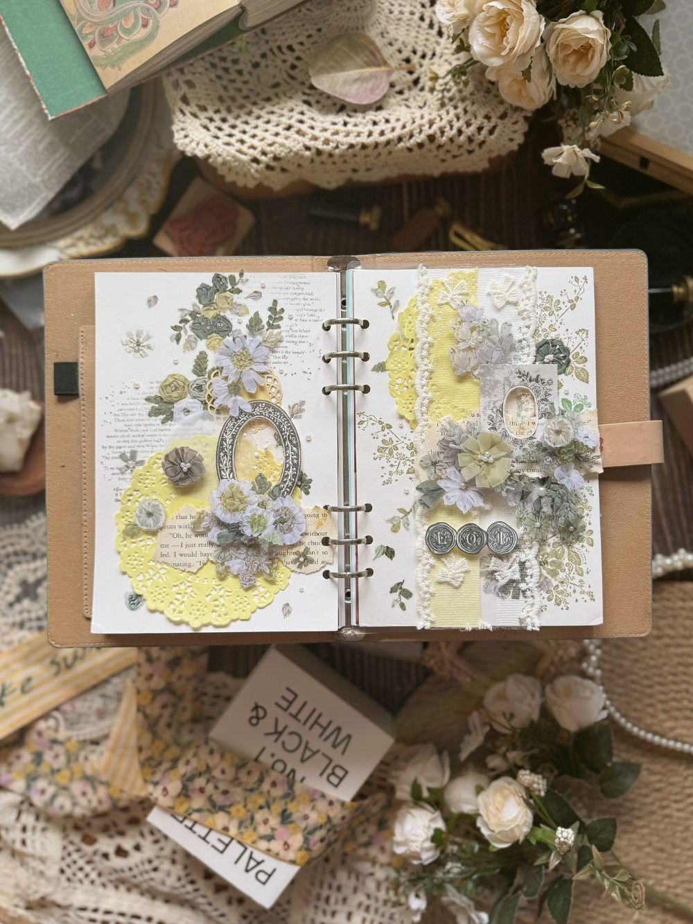 [樂意Loidesign x 仙織] 緞繍(Ribbon Embroidery) ダイカットクリアPETテープ(剥離紙付き)