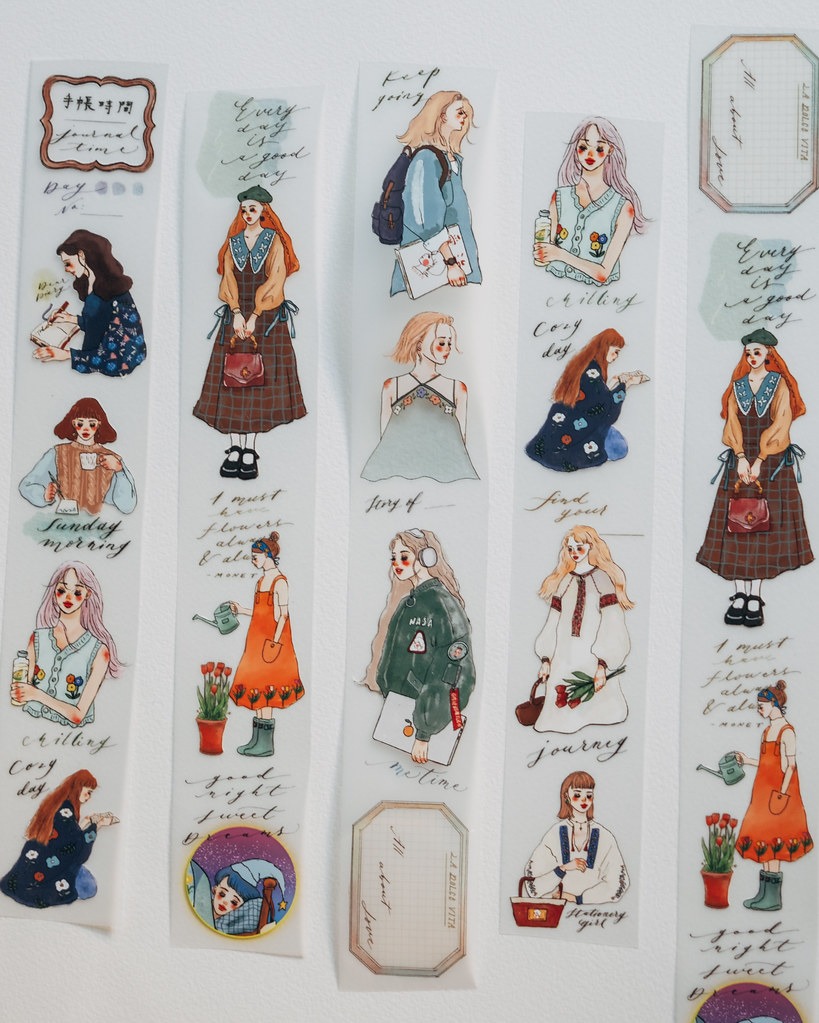 [甜蜜生活 la dolce vita] 手帳時間 マットPETテープ(剥離紙付き)