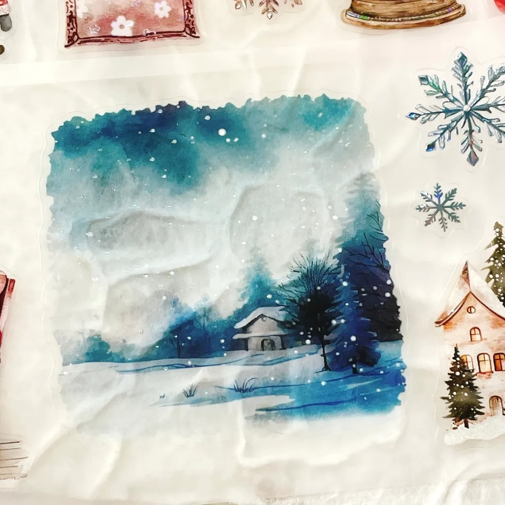 [Journal pages] Cozy Christmas 貝殻光ダイカットマットPETテープ(剥離紙付き)　