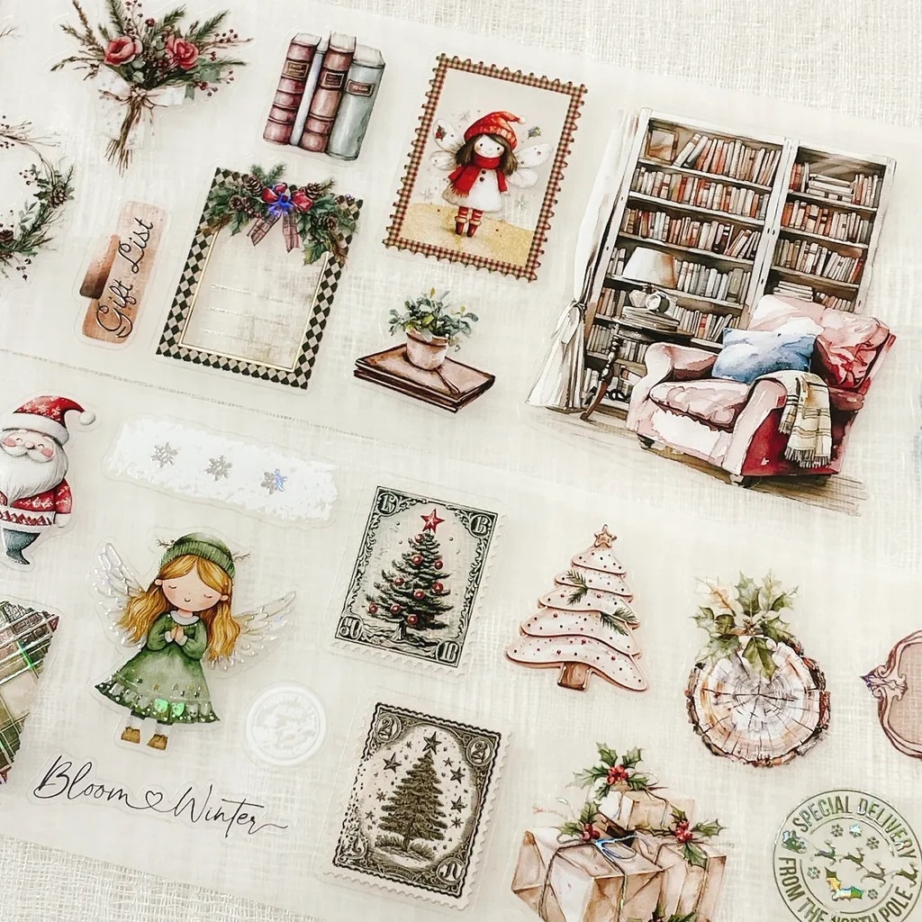 [Journal pages] Cozy Christmas 貝殻光ダイカットマットPETテープ(剥離紙付き)　