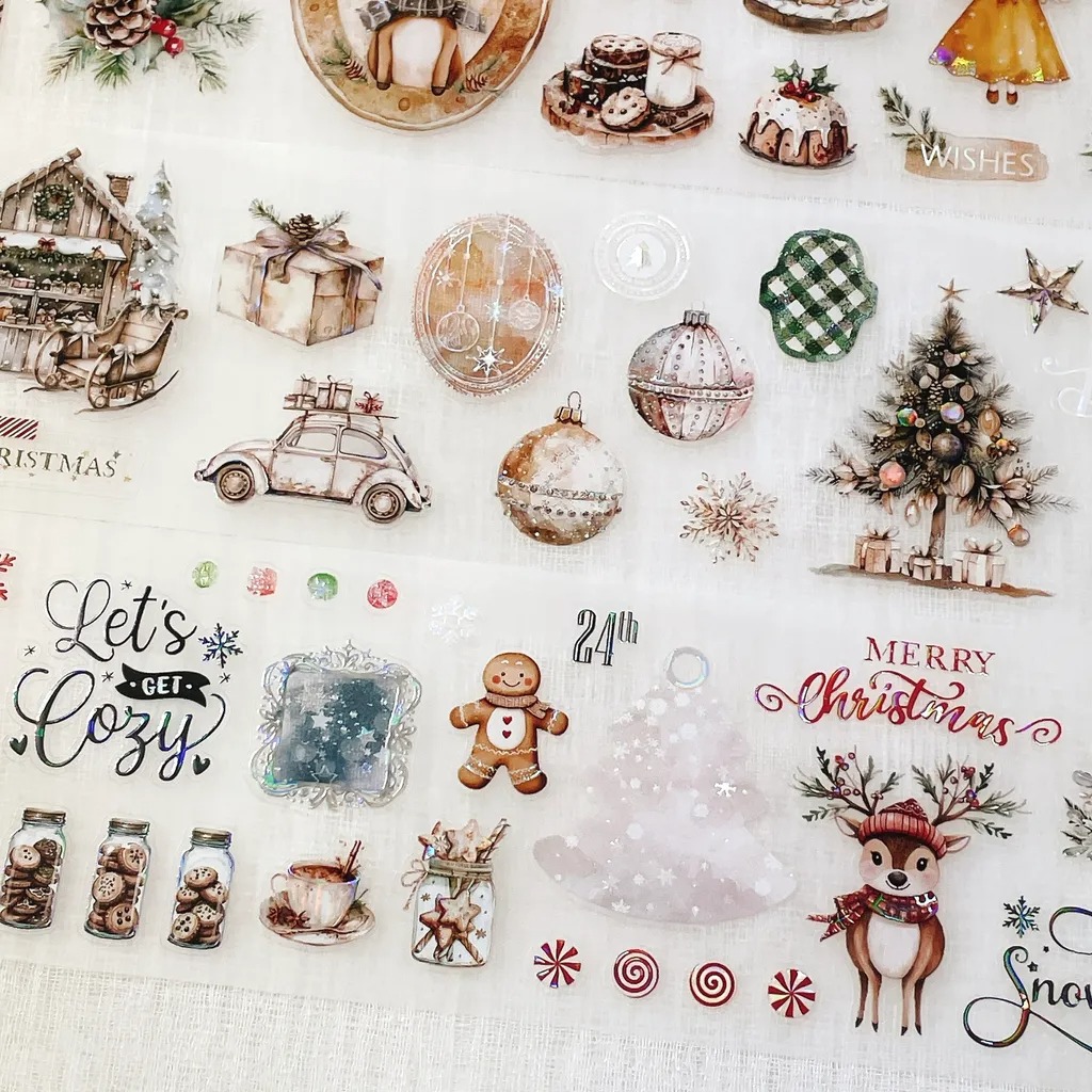 [Journal pages] Cozy Christmas 貝殻光ダイカットマットPETテープ(剥離紙付き)　