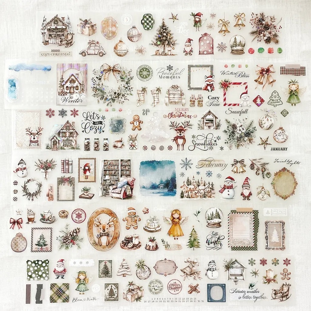 [Journal pages] Cozy Christmas 貝殻光ダイカットマットPETテープ(剥離紙付き)　