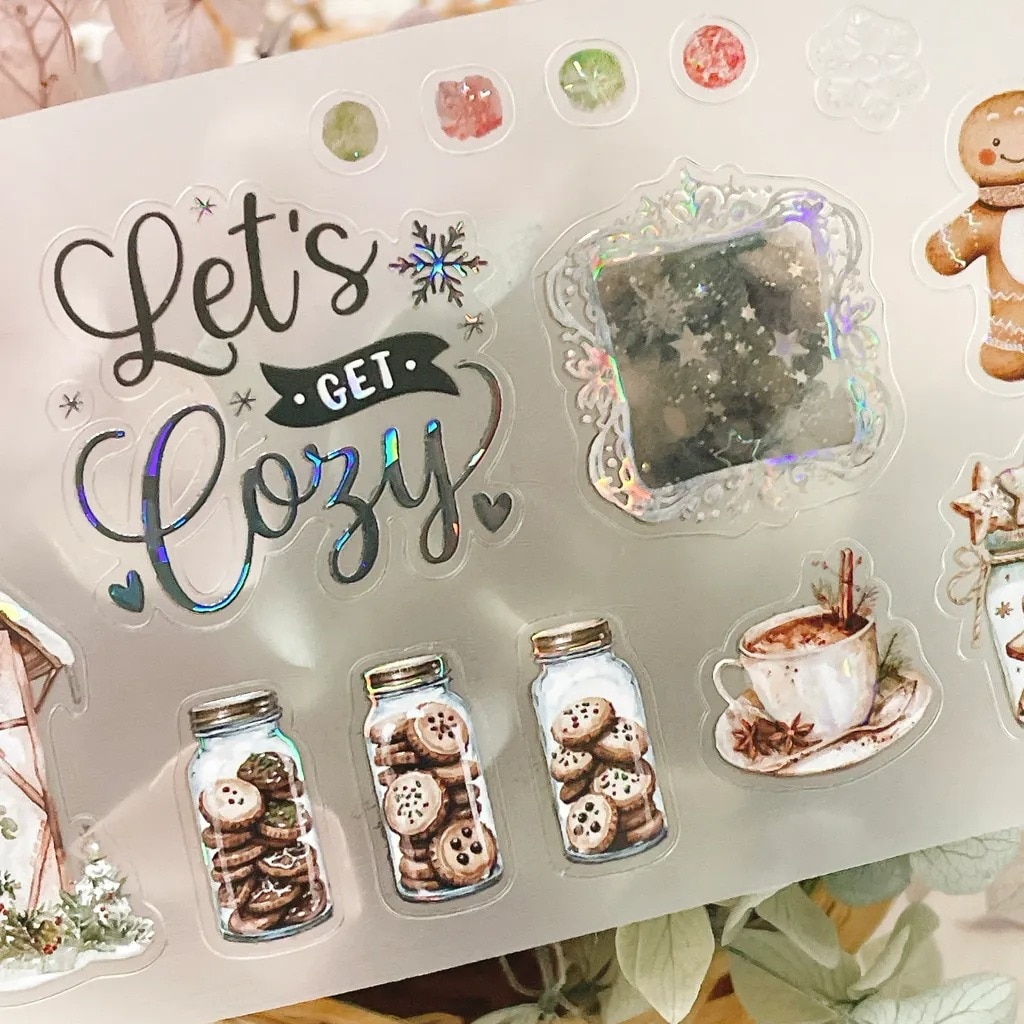 [Journal pages] Cozy Christmas 貝殻光ダイカットマットPETテープ(剥離紙付き)　