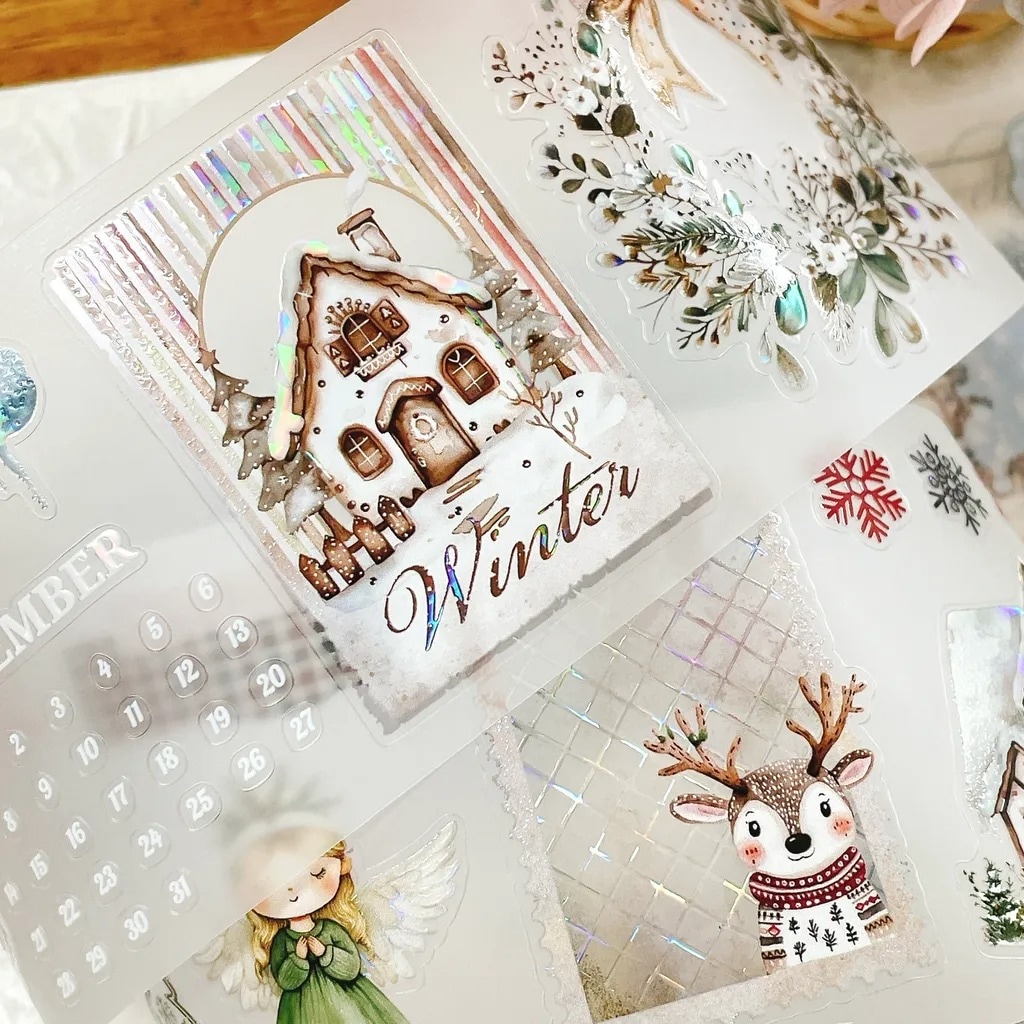 [Journal pages] Cozy Christmas 貝殻光ダイカットマットPETテープ(剥離紙付き)　