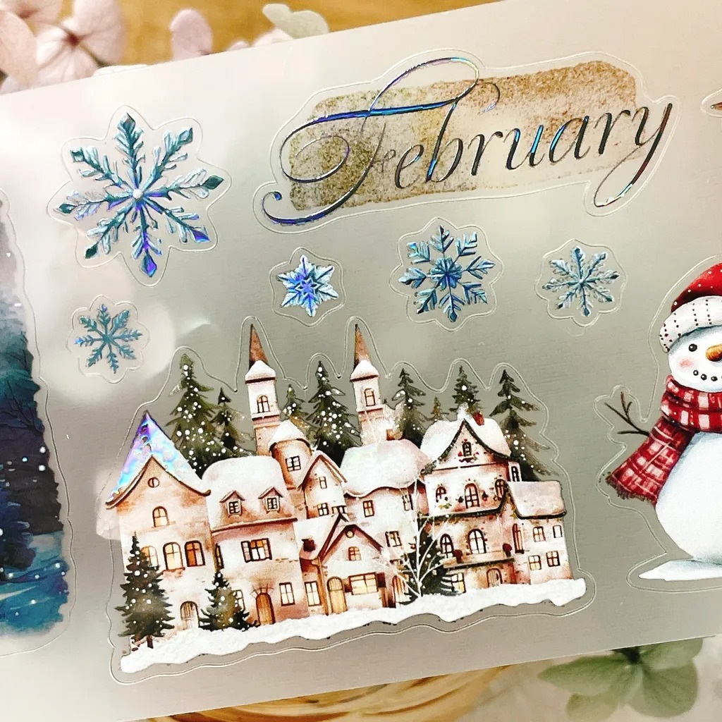 [Journal pages] Cozy Christmas 貝殻光ダイカットマットPETテープ(剥離紙付き)　