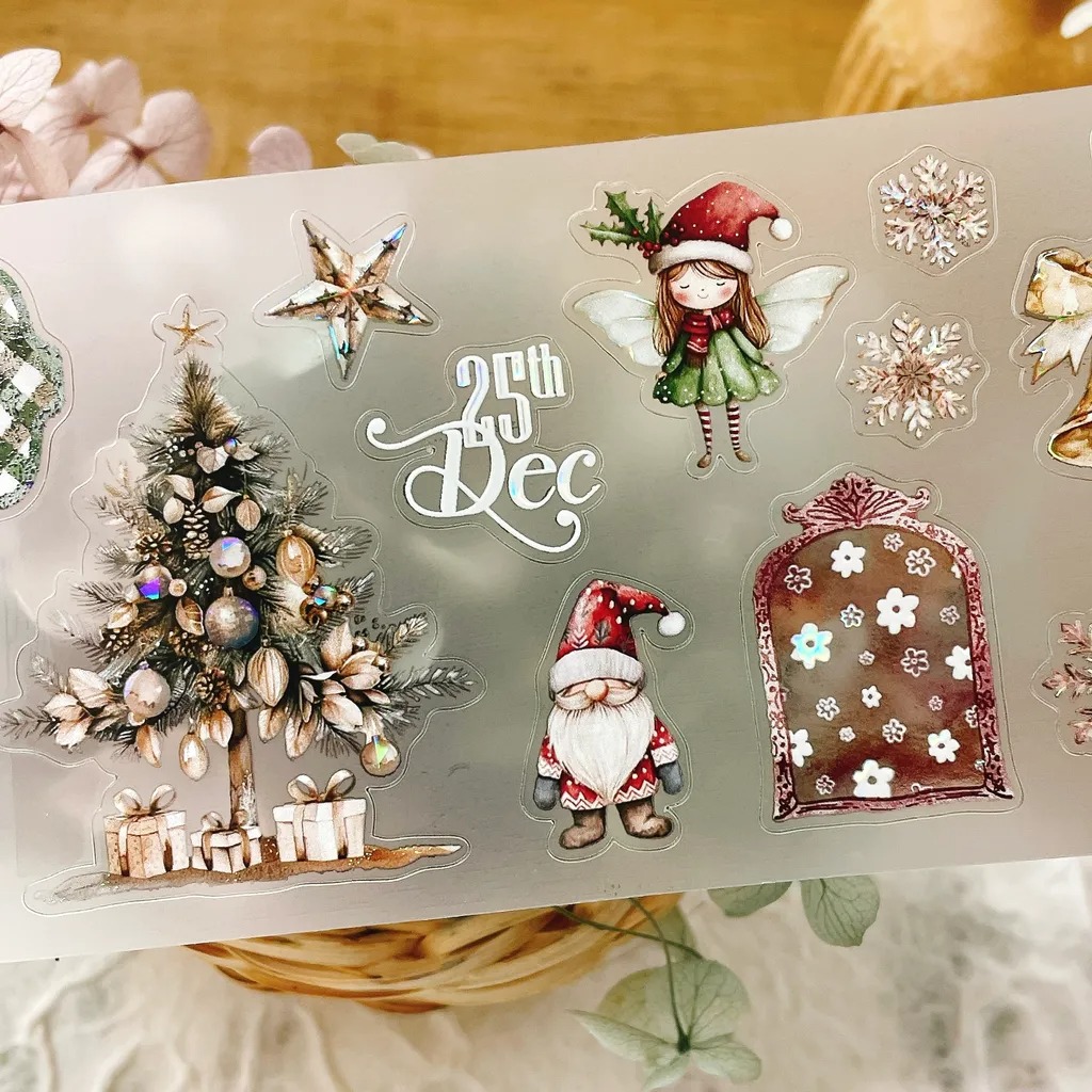 [Journal pages] Cozy Christmas 貝殻光ダイカットマットPETテープ(剥離紙付き)　