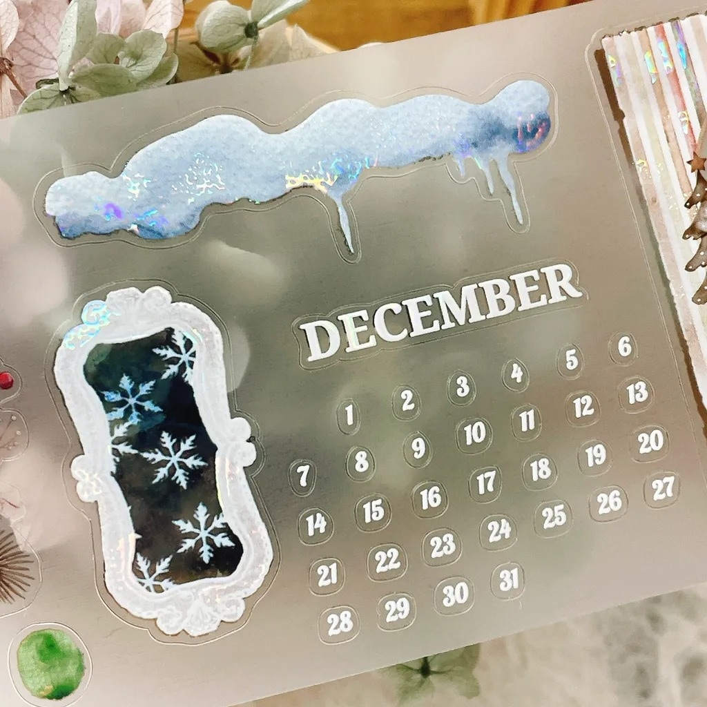 [Journal pages] Cozy Christmas 貝殻光ダイカットマットPETテープ(剥離紙付き)　