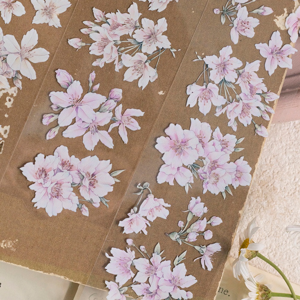 [樂意Loidesign] 櫻色(Sakura Color)さくら柄  クリアPETテープ(剥離紙付き)